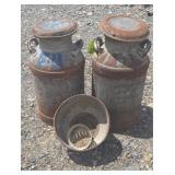2 - Milk Cans & Strainer