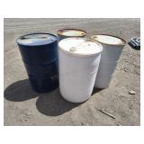 3-- Metal 55 Gallon Drums/ 1-- Plastic Drum