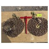1- 9200 lb Ratchet Binder/ 2- 3/8" Chains