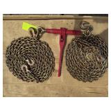 1- 5400 lb Ratchet Binder/ 2- 5/16" Chains