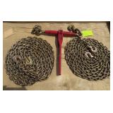 1- 5400 lb Ratchet Binder/ 2- 5/16" Chains