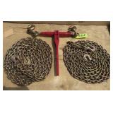 1- 5400 lb Ratchet Binder/ 2- 5/16" Chains