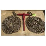 1- 5400 lb Ratchet Binder/ 2- 5/16" Chains