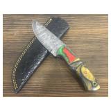 Damascus Knife & Sheath