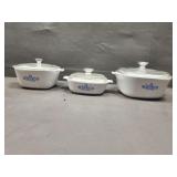 3 Corning Ware Dishes with Lids