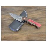 Handmade Damascus Steel Knife w/ Sheath