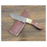 Handmade Damascus Steel Knife w/ Sheath