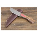 Handmade Damascus Steel Knife w/ Sheath