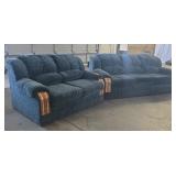 Green Couch and Loveseat