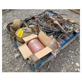 Pallet of Binders, Chains, Straps, Misc