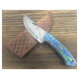 Damascus Knife & Sheath
