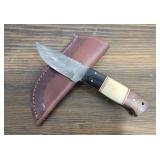 Handmade Damascus Steel Knife w/ Sheath