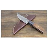 Handmade Damascus Steel Knife w/ Sheath