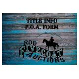 Title Information/ P.O.A. Form