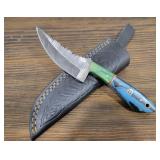 Handmade Damascus Steel Knife w/ Sheath