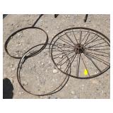 3 - Vintage Metal Wagon Wheels