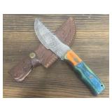 Damascus Knife & Sheath