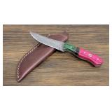 Handmade Damascus Steel Knife w/ Sheath
