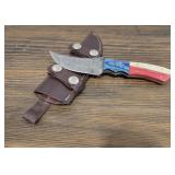Handmade Damascus Steel Knife w/ Sheath
