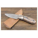 Handmade Damascus Steel Knife w/ Sheath