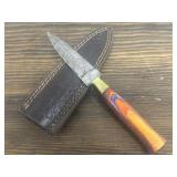 Damascus Knife & Sheath