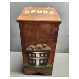 Spud Holder Wooden Kitchen Box