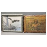 Vintage Horse Picture/ Bald Eagle Picture