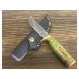 Damascus Knife & Sheath