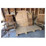 Wood Patio Table w/ 4 Chairs