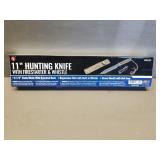 11" Hunting Knife with Fire Starter & Whistle