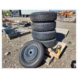 4 - Jeep Wheels w/ Tires, Spare, Jack