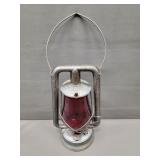 Vintage Rail Road Lantern with Red Globe