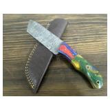 Damascus Knife & Sheath