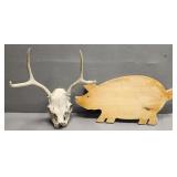 Deer Mount & Wood Pig