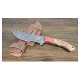 Handmade Damascus Steel Knife w/ Sheath