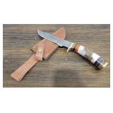 Handmade Damascus Steel Knife w/ Sheath