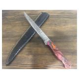 Damascus Knife & Sheath