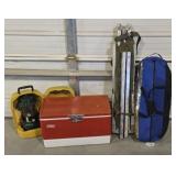 Tent & Cot & Cooler/ Coleman Lantern