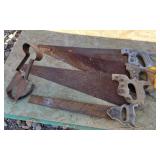 4 Hand Saws/ Homemade Hat Rack