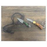2 - Damascus Knives (1 folding & 1 with Sheath)