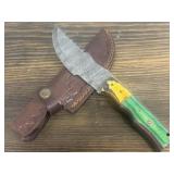 Damascus Knife & Sheath