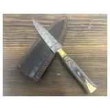 Damascus Knife & Sheath