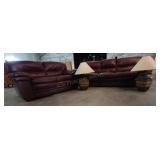 Sofa and Loveseat & Two Table Lamps