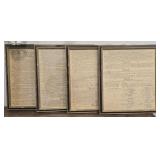 4 Framed Sections of the US Constitution