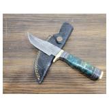 Handmade Damascus Steel Knife w/ Sheath