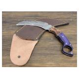 Handmade Damascus Steel Knife w/ Sheath