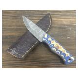 Damascus Knife & Sheath