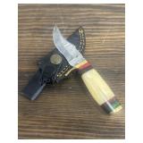 Damascus Knife & Sheath