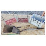 Metal Crates/ Plastic Crate/ 2 Scoop Shovels