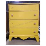 Yellow Four Drawer Dresser